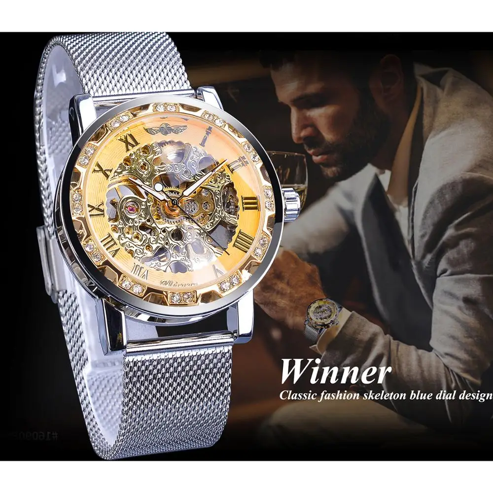 Winner стильные механические мужские часы модные Топ бренд класса люкс