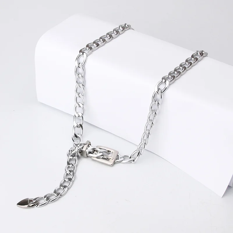 

2021 ins new chain belt female Korean fashion simple metal belt punk style student trousers dress decorative belt Dropshipping
