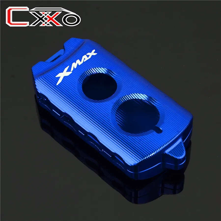 XMAX logo Blue Мотоциклетный алюминиевый чехол для ключей для YAMAHA X-MAX 125 250 400 XMAX 300 17-19 держатель для ключей протектор QBIX AEROX 155 NVX 125 155 - Цвет: XMAX logo Blue