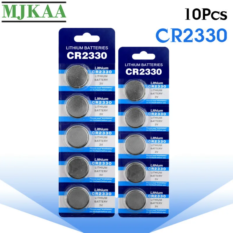 MJKAA 10 шт. CR2330 3 в кнопочные батареи BR2330 ECR2330 CR 2330 Cell монетная литиевая батарея для