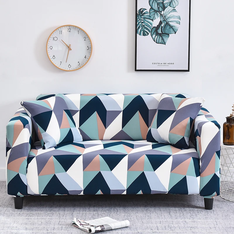 

Elastic Triangle Pattern Sofa Cover Stretch Sofa Covers for Living Room Sofa Towel Slip-resistant Fully-wrapped Couch Cover