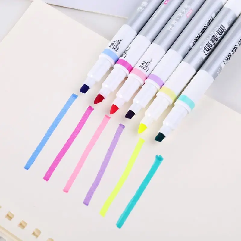 6pcs/set Erasable Highlighter Pen Marker Pastel Liquid Chalk Fluorescent Pencil Drawing | Канцтовары для офиса и дома