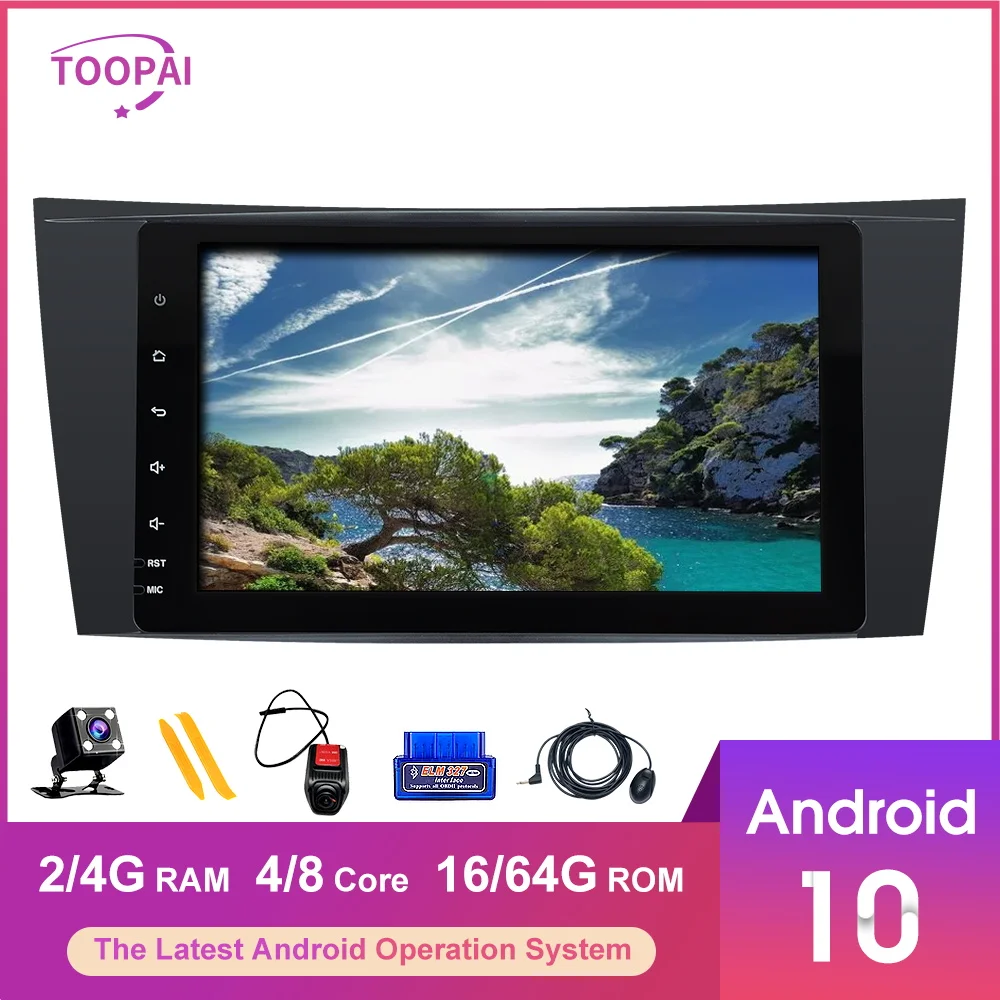 TOOPAI Android 10 для Mercedes Benz E W211 CLS W219 G Class W463 W209 Автомагнитола Стерео GPS навигация