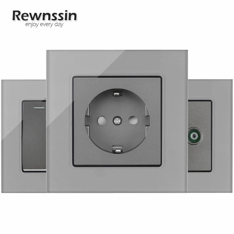 Роскошный светильник ель света Rewnssin настенная розетка из закаленного стекла