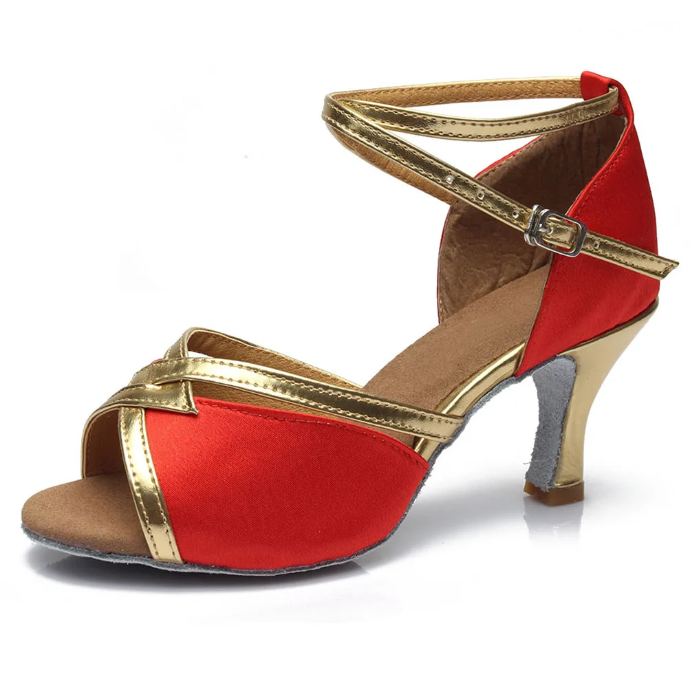 Новый бренд Бальные красные туфли для латинских танцев женские сальсы 5 см и 7