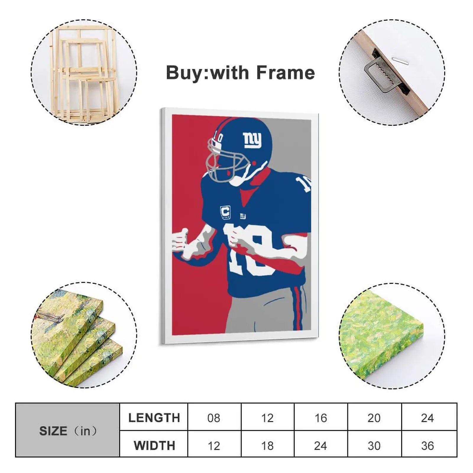 

Decor 10 Eli Manning Print Painting Canvas Hang A Picture for Living Room Wall Room Posters With Frame Modern Home