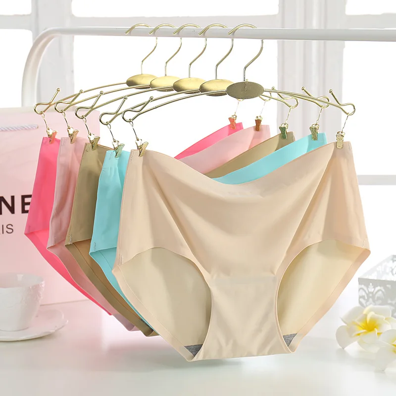 Sexy Panties For Women Briefs Set Seamless Lingerie Solid Mid-Waist Cotton Panty Female Underpants Underwear seamless panties | Женская