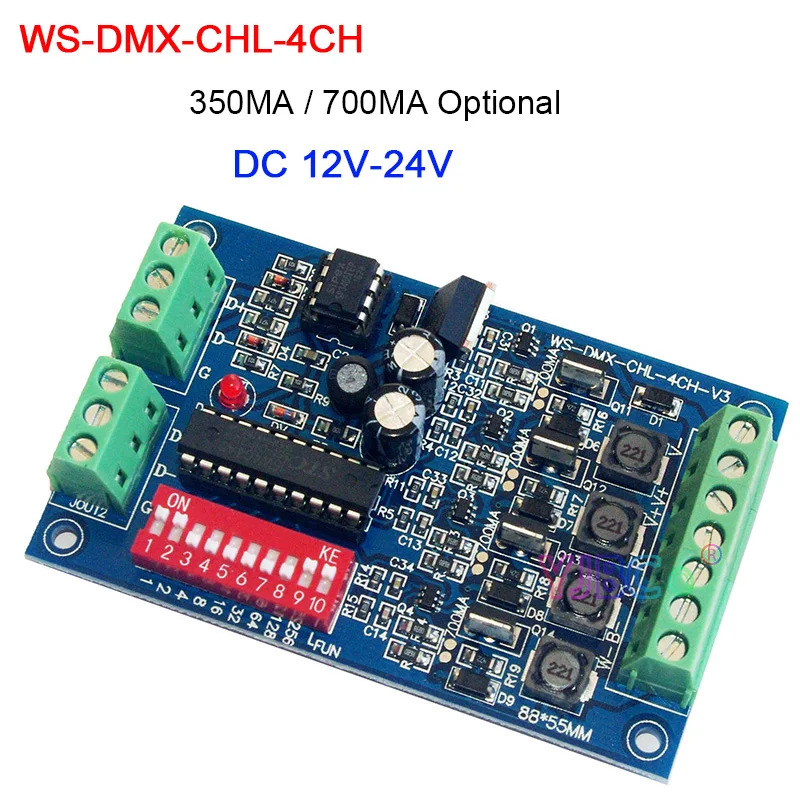 Контроллер светодиосветодиодный RGB RGBW 3CH 4CH DMX512 декодер 5 в 12 В 24 36 350 мА/700 мА DMX
