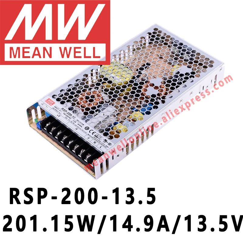 Mean Well RSP 200 13.5 meanwell 13.5VDC/14.9A/200W одиночный выход с функцией PFC источник питания