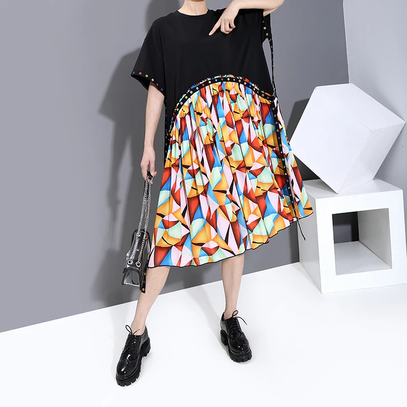 Новый 2020 Летний стиль женские большие размеры модное платье с лентой прямые