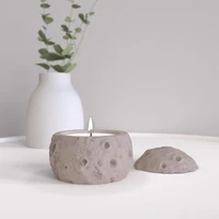 creative moon shape design candle cup silicone mold hand made textured concrete cup wax molds jewelry storage box silicone mold