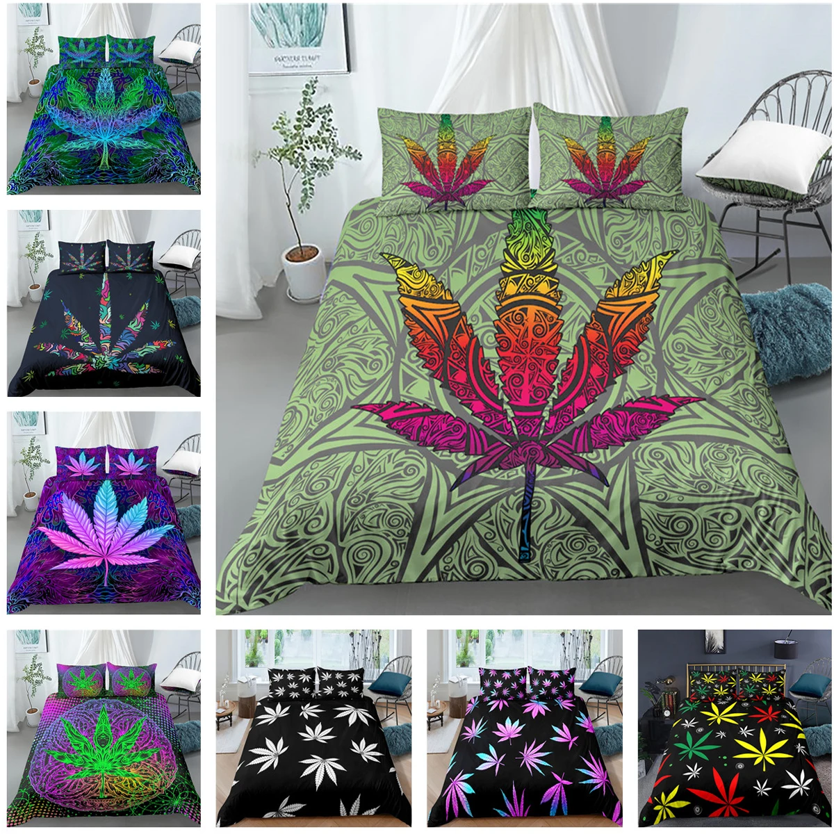 Набор пододеяльников с кленовыми листьями 2/3 шт Канада национальные комплекты