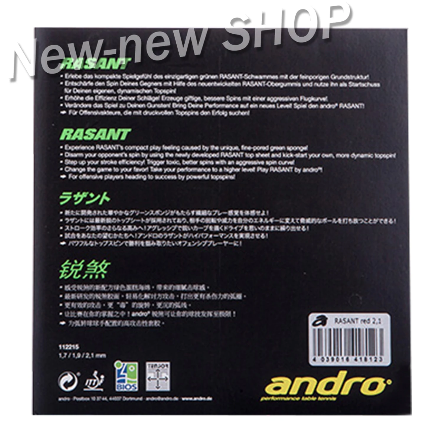 Andro RASANT прыщи для настольного тенниса резиновая губка пинг-понга Tenis De Mesa | Спорт и