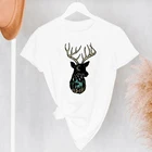 Футболка женская с рисунком оленя, цветная тенниска с рисунком свободных гор, подарок для любителей природы, винтажная уличная одежда с графическим принтом