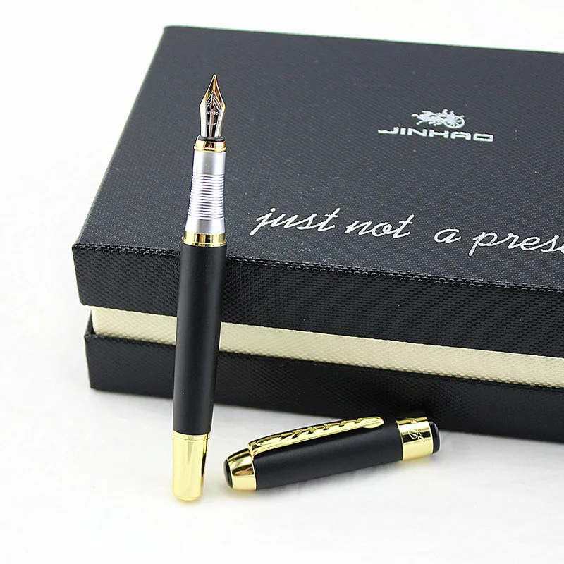 Jinhao 250 Гладкий зажим для шампанского и серебра 0,5 мм/1,0 мм ручка для каллиграфии высококачественная металлическая авторучка ручки для рождественского подарка