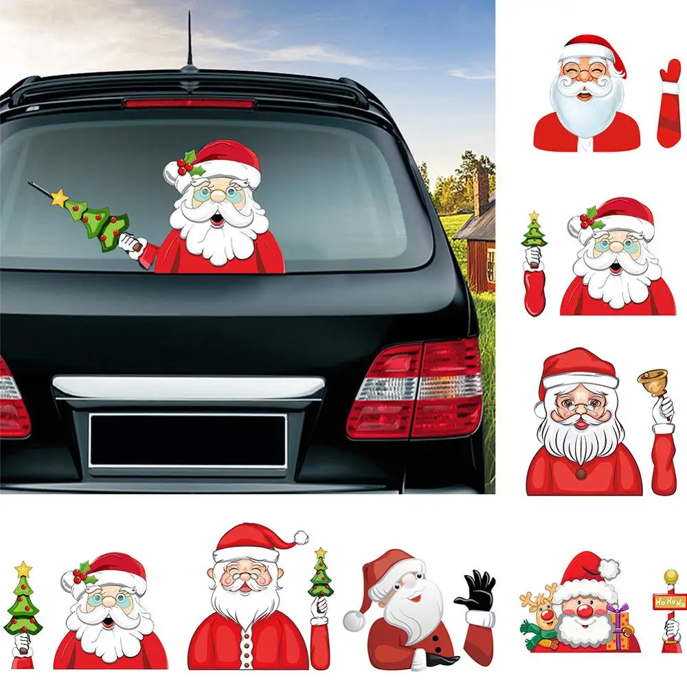 

Christmas Car Decoration Santa Claus Wiper Sticker Removeable Car Rear Windshield Wiper Sticker
