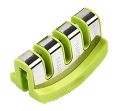 blade slot Green Rossonix Кухня с 3-я ступенями быстро Ножи точилка Кухня точильный камень алмаз Керамика Вольфрам Сталь для ножей, точильный камень - Цвет: blade slot Green