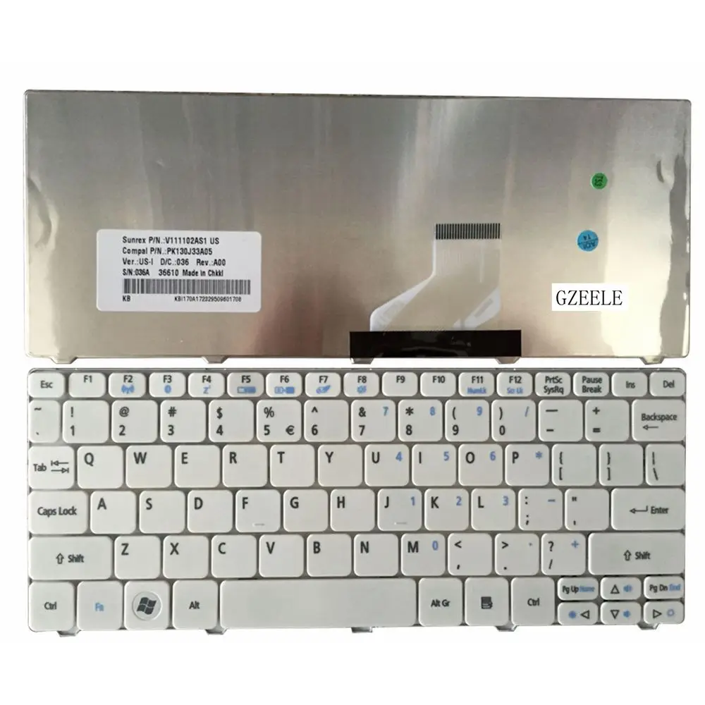Клавиатура для ноутбуков Acer черная клавиатура Aspire One D255 D257 AOD257 D260 D270 521 532H 533 AO521 AO533