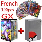 Альбом для карточек с мультяшным покемоном 240 шт., французский Покемон, коллекционный держатель, папка для детей, список топ-загруженных игрушек, подарок, 100 шт.