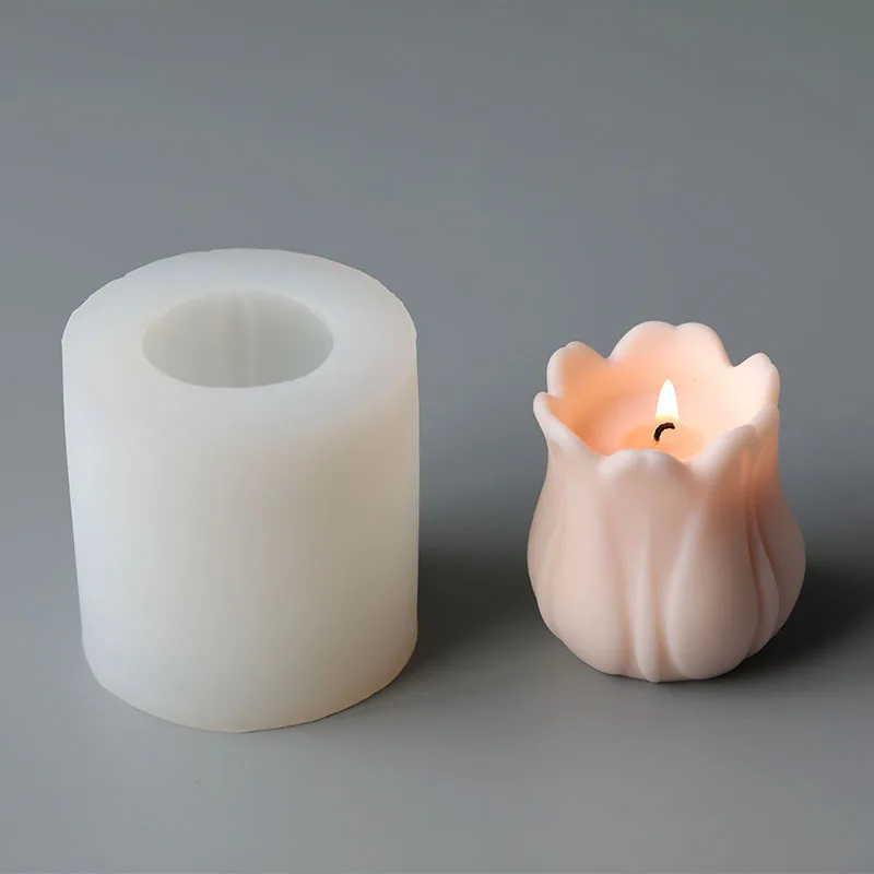 

Big Tulip Flower Candle Mold DIY Craft Handmade Aromatherapy Fragrance Perfume Wax Mould Wedding Making Soap Mold