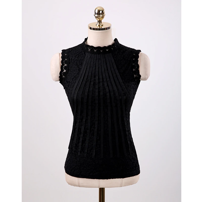 Женская обувь для офиса Кружевная блуза Сезон лето осень без рукавов белая