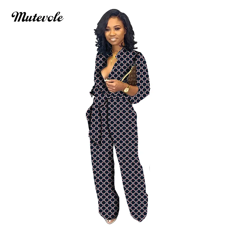 

Женский Повседневный Комбинезон Mutevole, бандажный комбинезон с длинным рукавом и V-образным вырезом, Цельный с принтом, комбинезон; Клубная од...