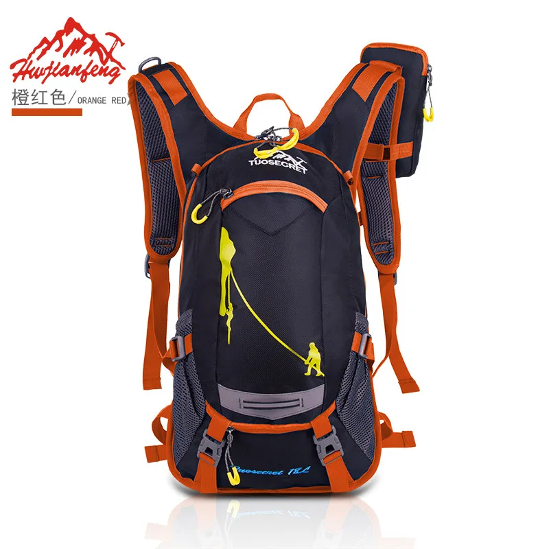Orange 18L Портативные водонепроницаемые велосипедные рюкзаки, велосипедная сумка для воды для мужчин и женщин, гидратационная сумка, рюкзак для походов и кемпинга - Color: Orange