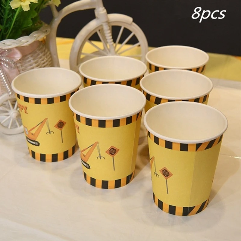 Строительство День рождения поставки самосвал комплект с грузовиком баннер