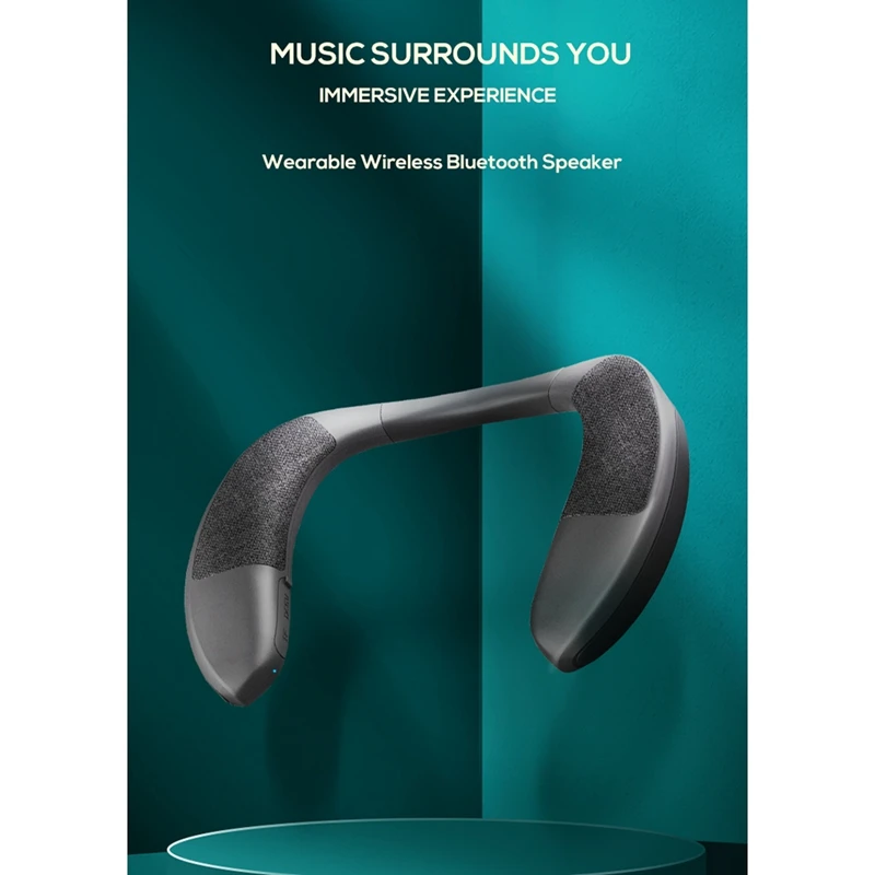 Беспроводной Bluetooth-динамик Портативная колонка с микрофоном шейным ободом для