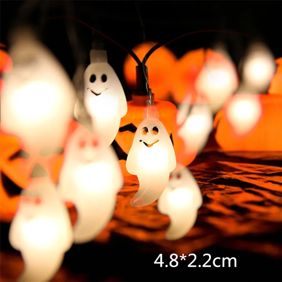 

1.5M 10 Led String light Halloween Pumpkin Ghost Skeletons Bat Spider Festival light Bar Party Decor Halloween Battery powered