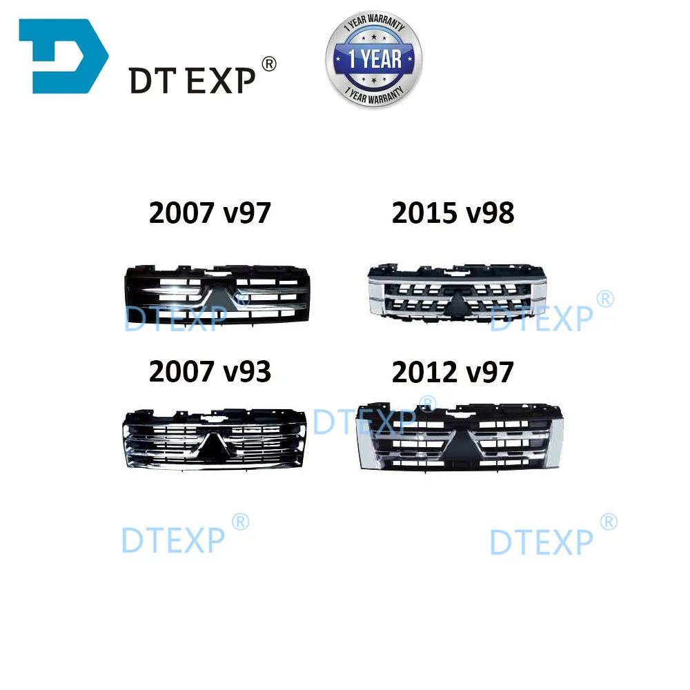 

1 Piece 2007-2020 Chrome Grille for Pajero V97 Bumper Net for Montero V93 Bumper Lip V95 V87 Bumper Cover License Holder V98