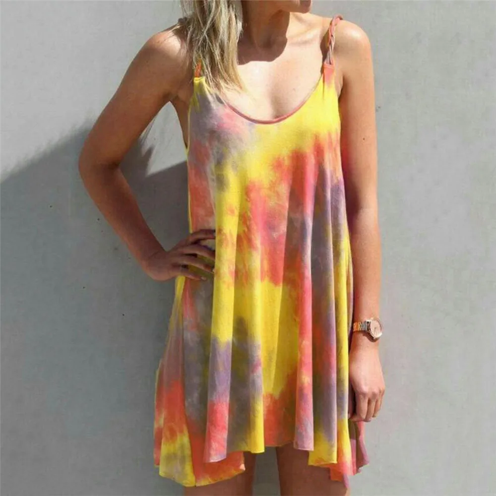 Новые женские платья с 3D градиентным принтом лето 2020 большой размер s сексуальный