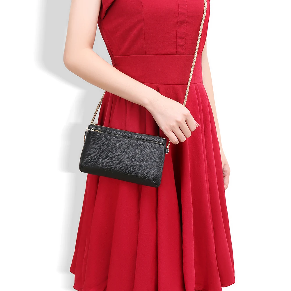 

Кошелек XDBOLO женский с ремешком на плечо, модный клатч из натуральной кожи, кредитница с кармашком для телефона