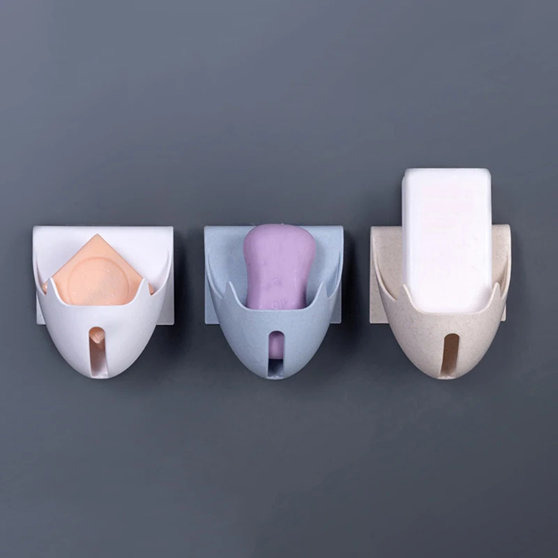 

Drain Soap Box Sucker Soap Holder Dish Bathroom Organizer Storage Box Plastic Tray Holder Container PP Wall-mounted Punch-free
