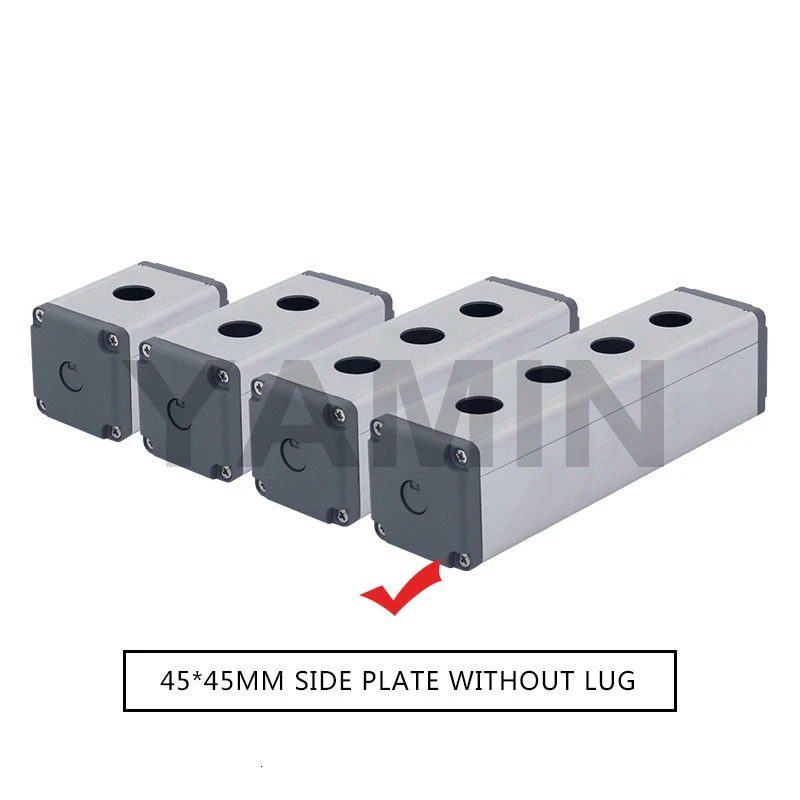 45MM 4 Hole 16/19/22mm Aluminium Alloy Protective Box For Metal Push Button Switch IP67 Waterproof Industrial 12/3/4 Holes Single Row - Цвет: 45MM 4 Hole
