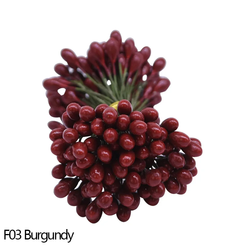 F03 50 шт./лот, 5 мм, Двойные головки, мини жемчужные цветы, Stamen Pistil, свадебные украшения, скрапбукинг, сделай сам, искусственные цветы, аксессуары - Цвет: F03