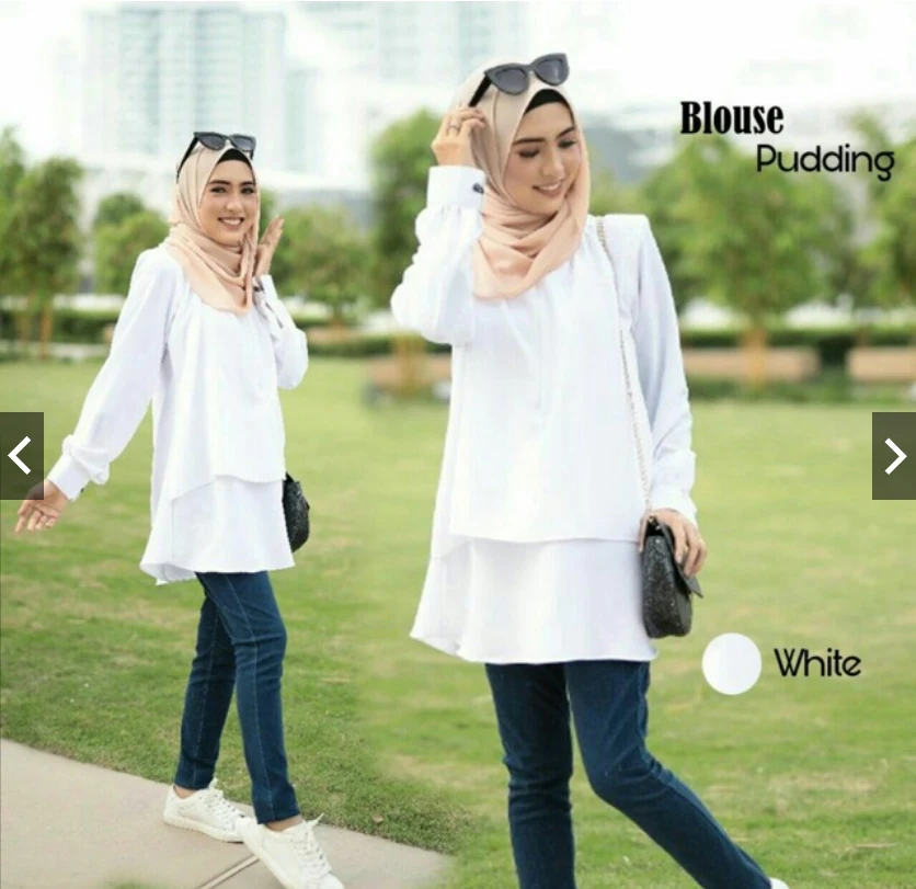 Женская блузка с оборками круглым вырезом и длинным рукавом | одежда