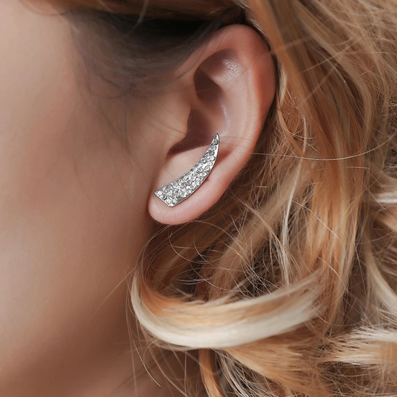 Женские креативные простые геометрические серьги инкрустированные Кристальные