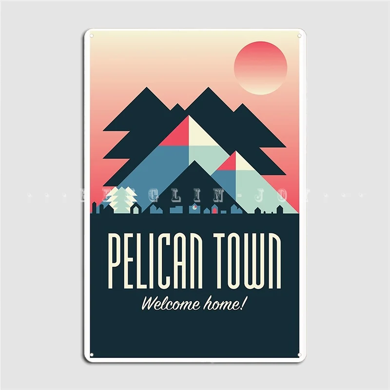 

Pelican Town Stardew Valley Travel Metal Sign Pub Home Printing Wall Decor Tin Sign Posters