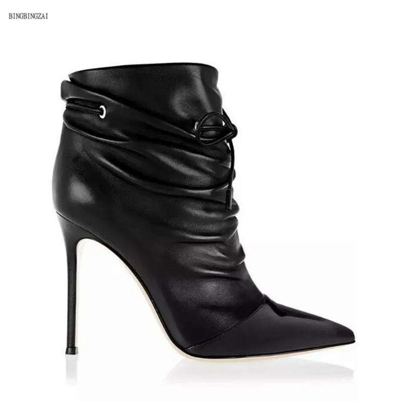 

New pattern Women's Boots Fashion boots Woman short boots High Quality sexy Internet celebrity 12cm Thin Heels 3-13 14 BBZAI
