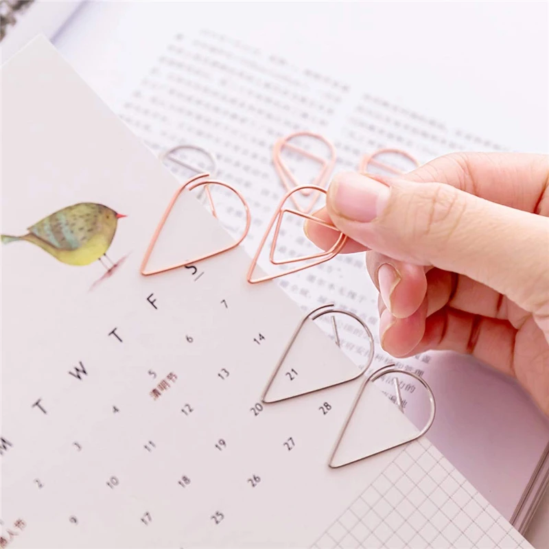 MIUSIE 20 шт. металлические зажимы в форме капли золотой серебряный цвет милые для