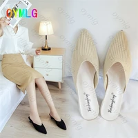 large size knitted baotou sandals women springsummer 2021new comfortable and versatile low heel sandals women one shoe two wear