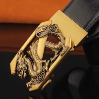 high quality chinese dragon automatic buckle designer belts men genuine leather waist strap leather fashion cintos masculinos