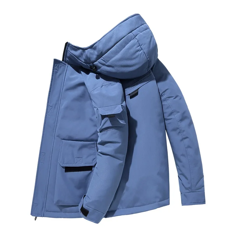 Work Clothes Down Jacket Men's New Winter Korean Fashion Handsome Short Thickened Warm Jacket Autumn and Winter