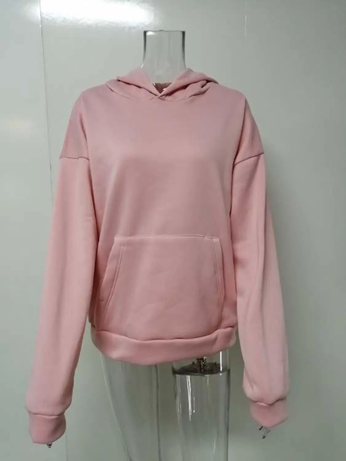 

Solid pullover Hooded Winter Women Long Sleeve Harajuku Sweatshirt pocket All-Match fashion Hot Sale pullover Cheap 90s Clothes