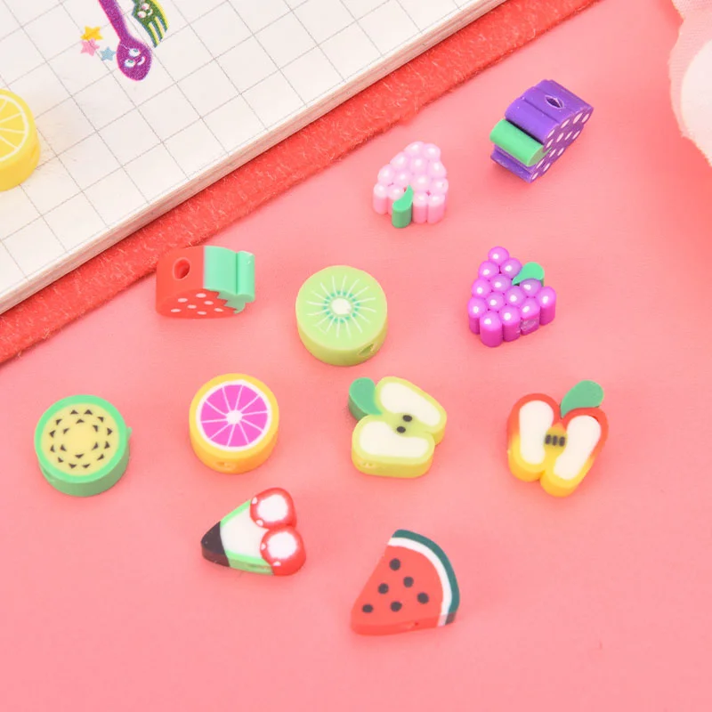 

30pcs 10mm Mixed Colors Fruit Shape Clay Spacer Beads Polymer Clay Beads For DIY Handmade Accessories
