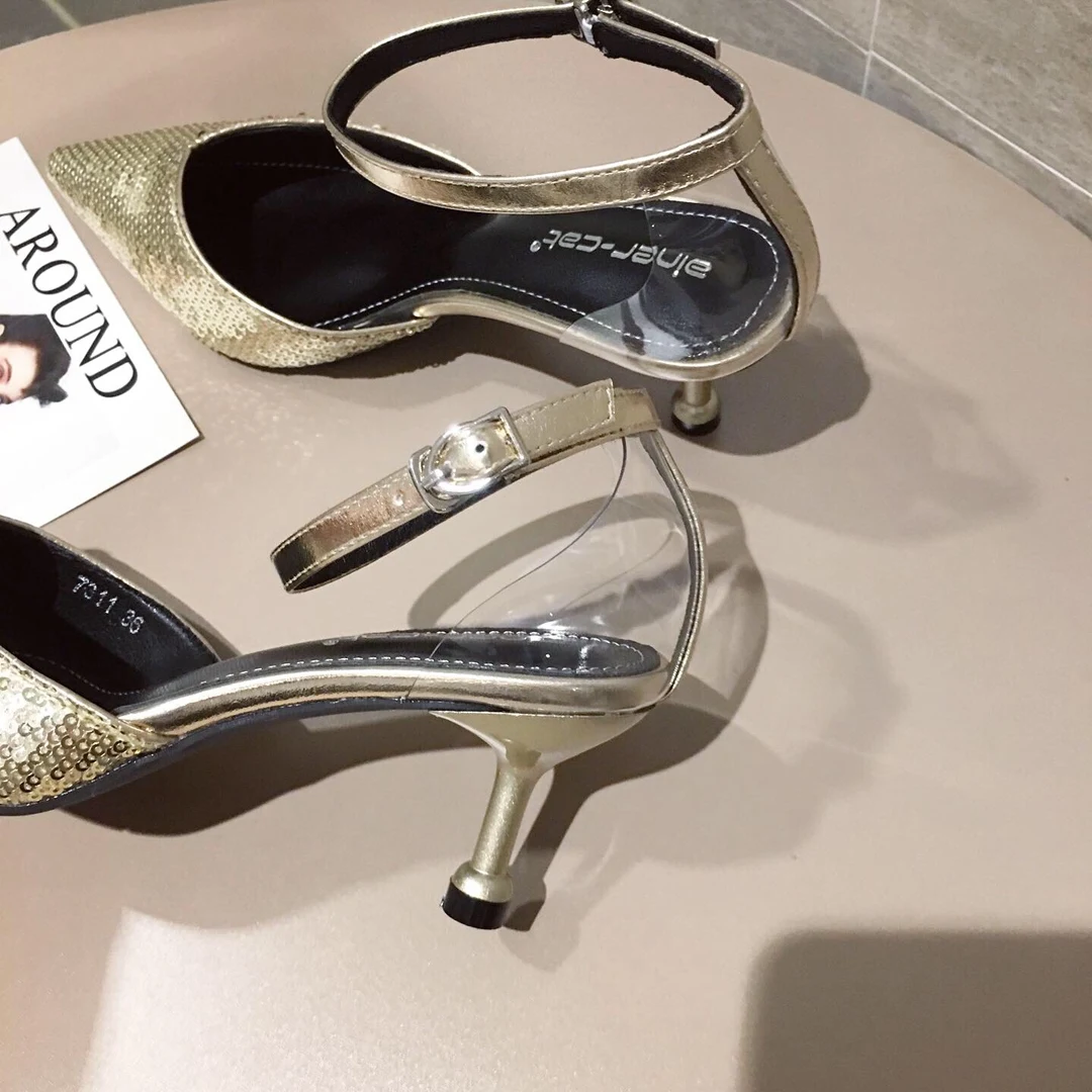 Обувь женские туфли-лодочки на высоком каблуке Новинка 2019 года шикарные