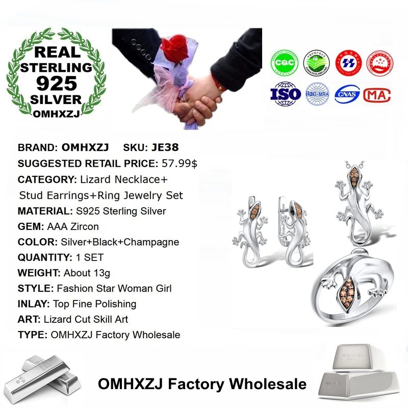 OMHXZJ ювелирные изделия 38 модные вечерние на день рождения подарок свадьбу ящерица