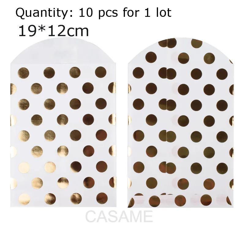 gold dot 10pcs Свадебный подарок для гостей пакет сумки печенья пакет подарки на праздник Декор упаковочные бумажные пакеты - Цвет: gold dot 10pcs
