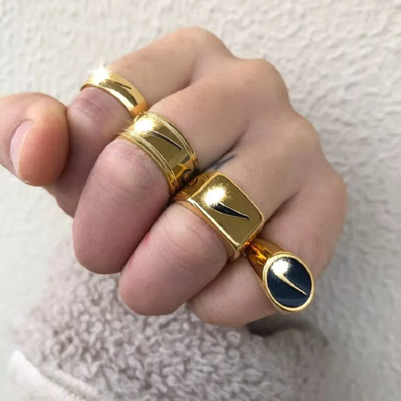 Новое кольцо в стиле хип хоп с логотипом крючка из меди и титановой стали